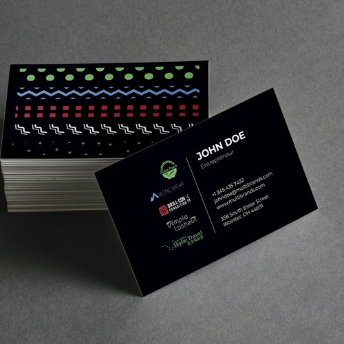 Unique business card design of different brands