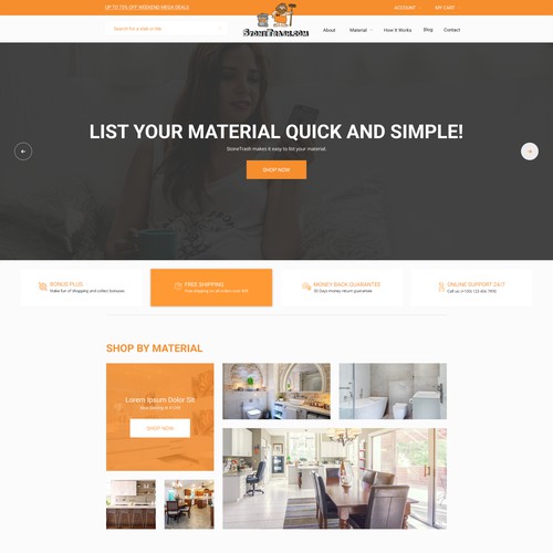 Redesign the ecommerce marketplace for StoneTrash