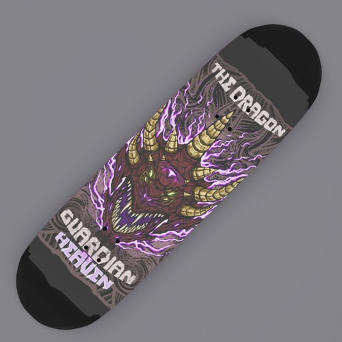 Guardian of Heaven on skateboard Mockup