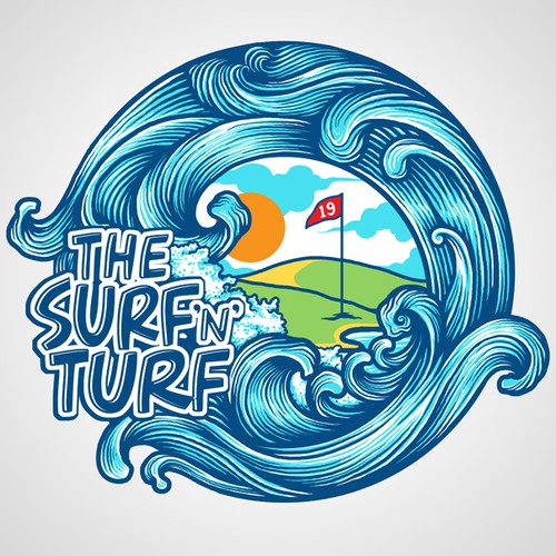 Create the next art or illustration for The Surf 'N' Turf