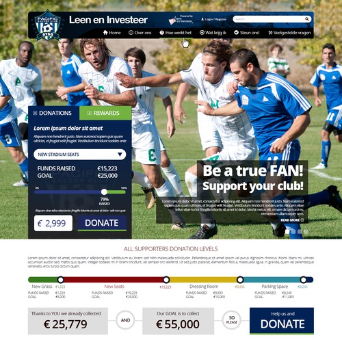 Website design for a new sports crowdfunding platform *GUARANTEED*