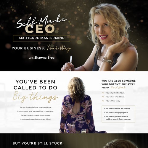 Design a luxury woman's business coaching website