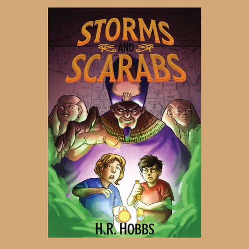 Book cover design (storms and scarabs)