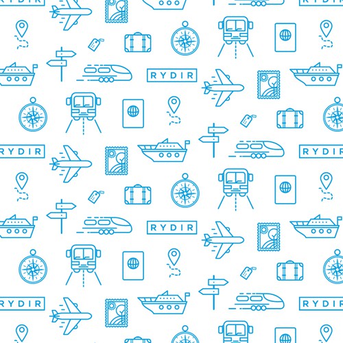 Travel icons pattern