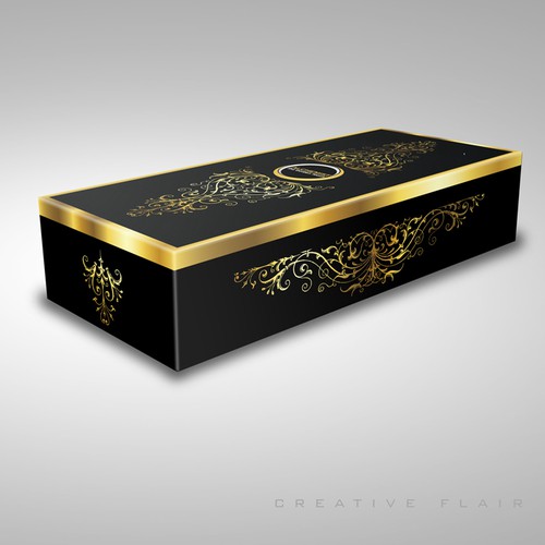 Design a capturing packaging for a luxury gold dipped flower