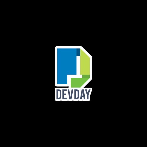 Die-cut sticker design for DevDay.