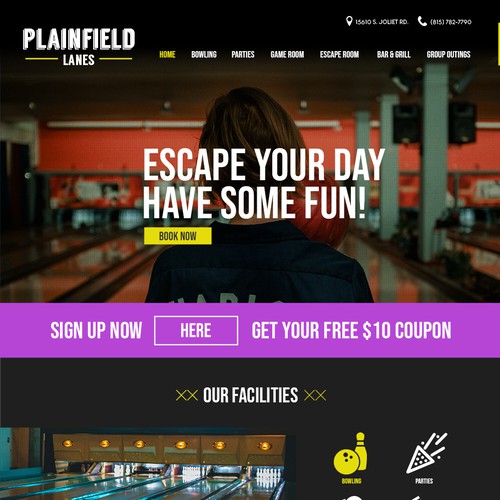 Bowling Lanes Website Design