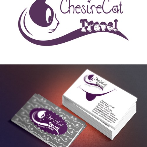 Cheshire Cat Travel - Cheshire/Wonderland inspired logo/business cards