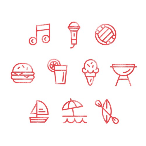  summer icons set