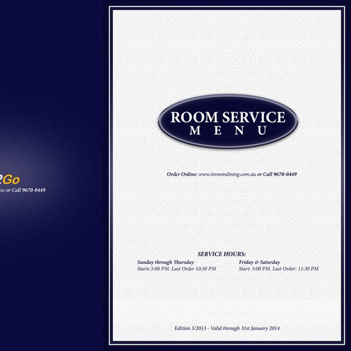 Room Service Menu