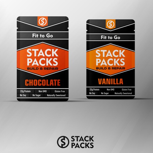 Stack Packs packaging label