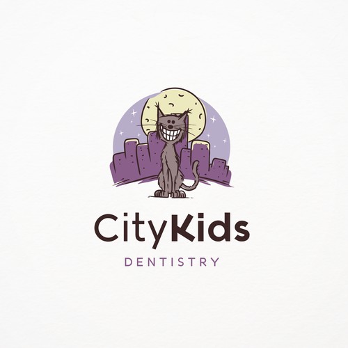 cartoon sketch cat logo design