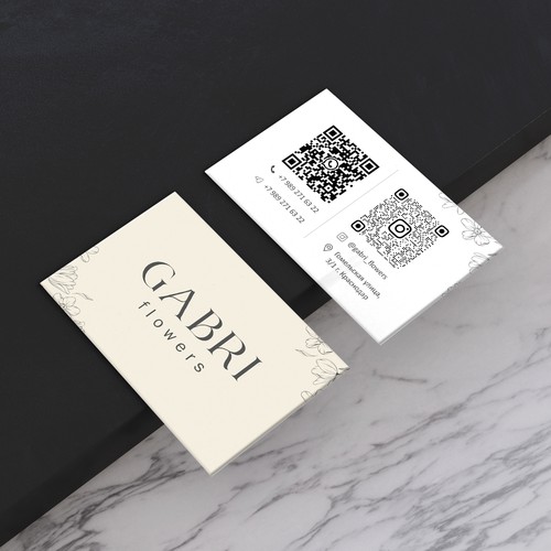 The business card for flowers shop