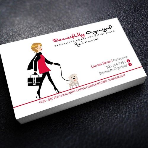 Create a business card for organizing homes and office space!