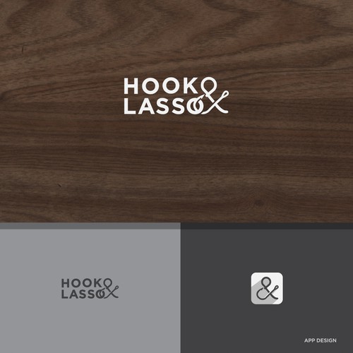 Playful logo and biz card for writers at Hook & Lasso