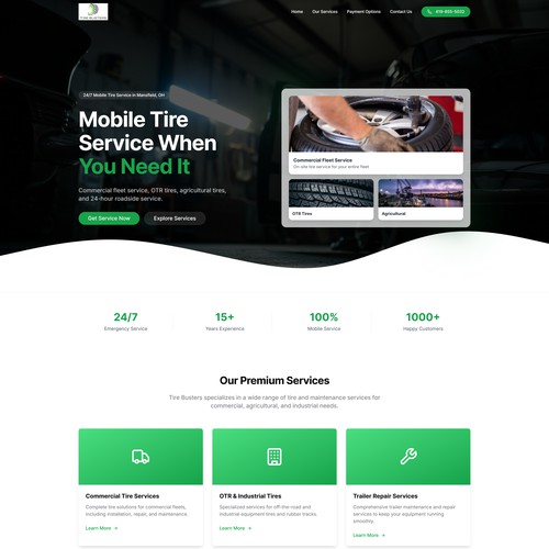 Tire Busters: 24/7 Mobile Tire Service Website