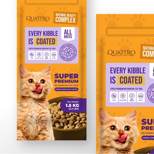 Quattro Dry Cat Food Packaging