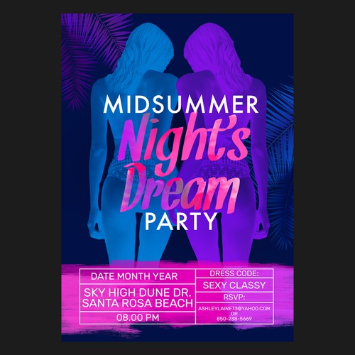 Invitation Poster for a Night Summer Party