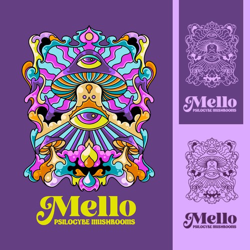 mello psilocybe mushroom logo design