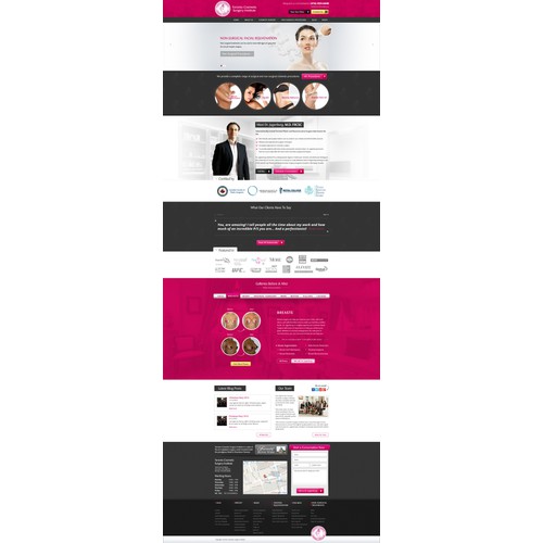 Create an engaging yet classy website design for a cosmetic surgery clinic