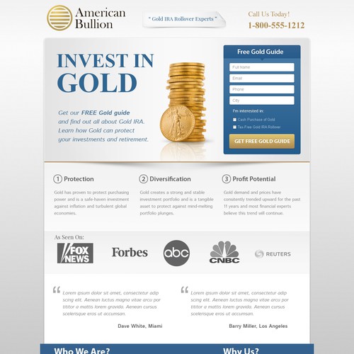 New Landing Page for American Bullion