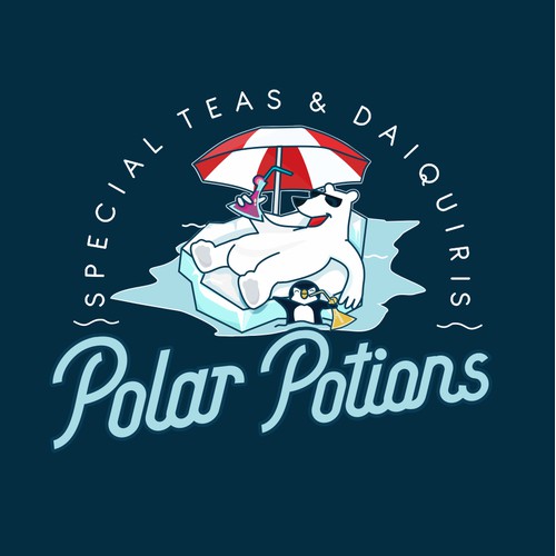 reate a fun mascot for Polar Potions Frozen Daiquiris and Special Teas