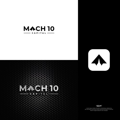 Letter A With Airplane Logo Design For MACH 10 CAPITAL