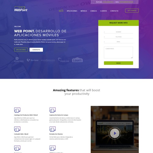 Landing Page design