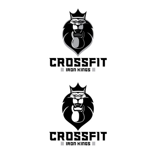 bold black and white logo design for crossfit box