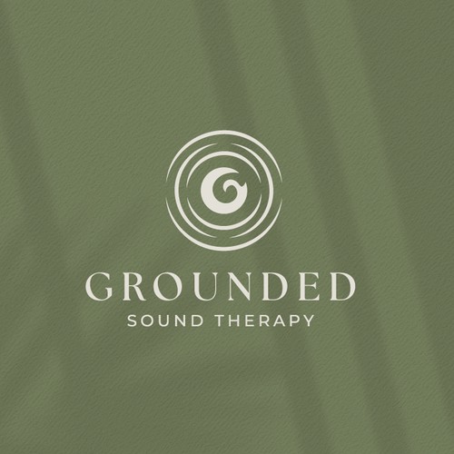 A minimal Grounded Sound therapy Logo and brand identity design