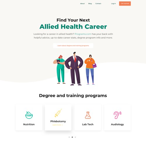 Website Design for New Health Careers Website