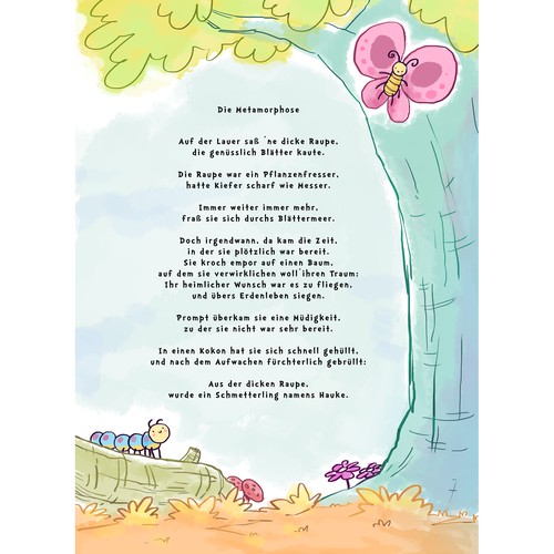 Illustrated poster for a children´s poem