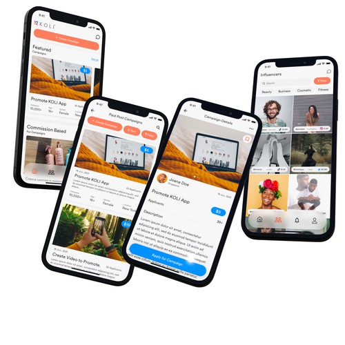 App Design for Influencer App