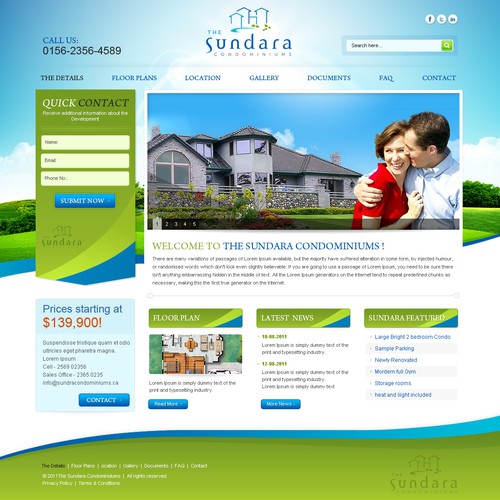 The Sundara Condominiums needs a new website design