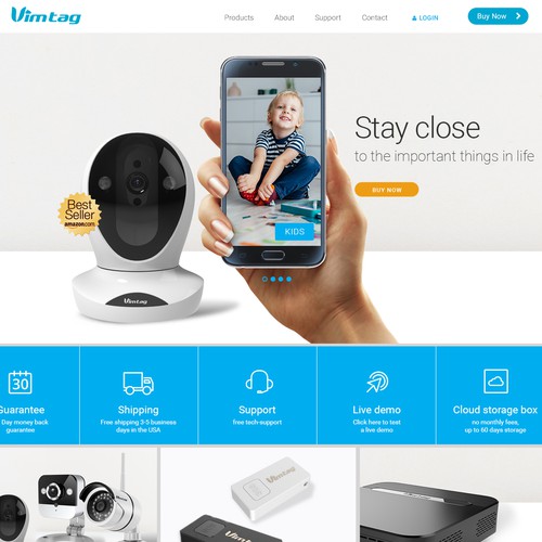 Clean, modern design for home camera