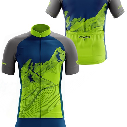 cycling jersey from waztmann mountain art inspiration in topography style