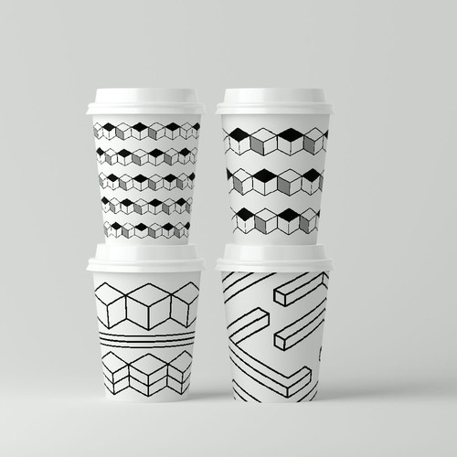 Isometric patterns for paper coffee cup's