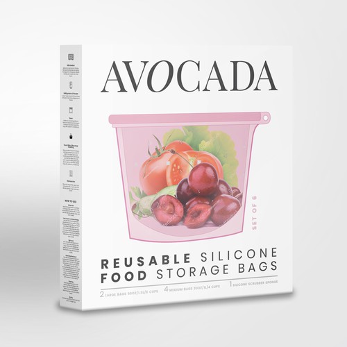 Design Packaging For Reusable Silicone Food Storage Bags