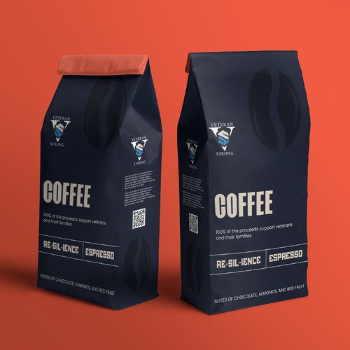Veteran Strong Coffee bag design