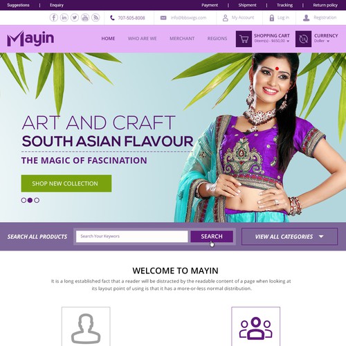  Create a merchant and user web design for regional art