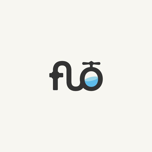 Logo for "FLŌ" water technology company, focusing on water safety, conservation and home automation