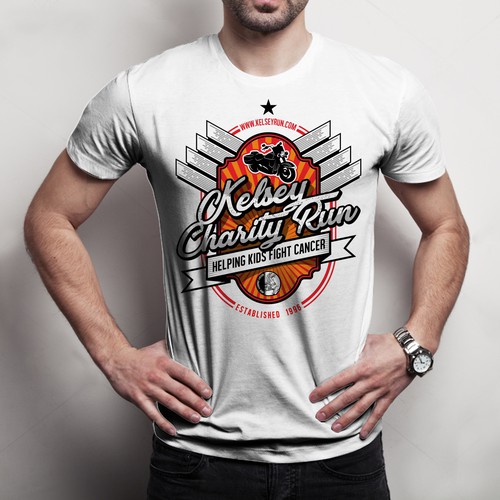 Unique Souvenir T-shirt design for Charity Biker Fundraiser event.