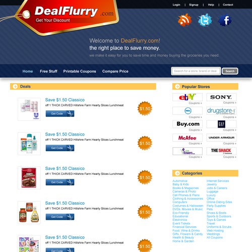Coupon Website Design