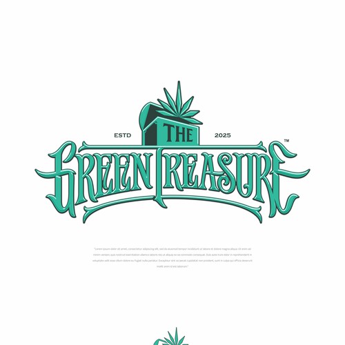 Green Treasure cannabis logo design.