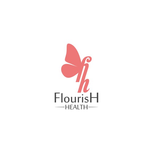 Flourish Health logo - chic, sophisticated, elegant, feminine, refined and simple