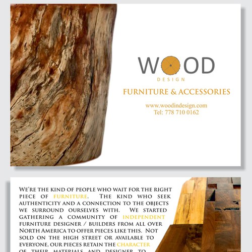 postcard or flyer for Wood Design