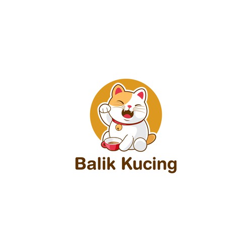 Balik Kucing Cat café logo