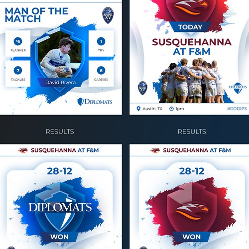 Rugby Score Cards - Templates for social media