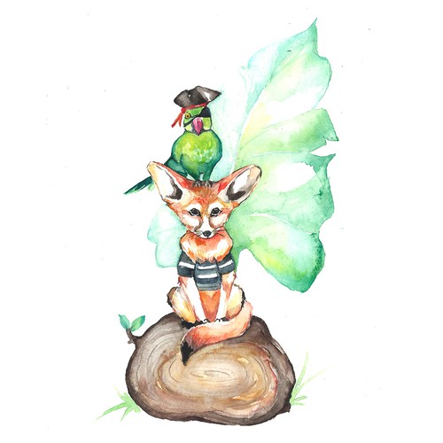 watercolor illustration for T-shirt