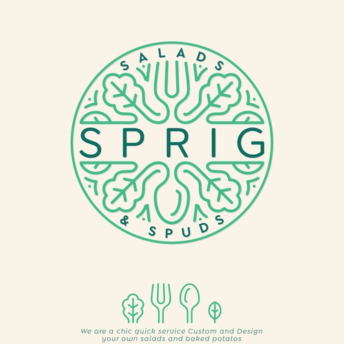 Logo design for Sprig Salads and Spuds